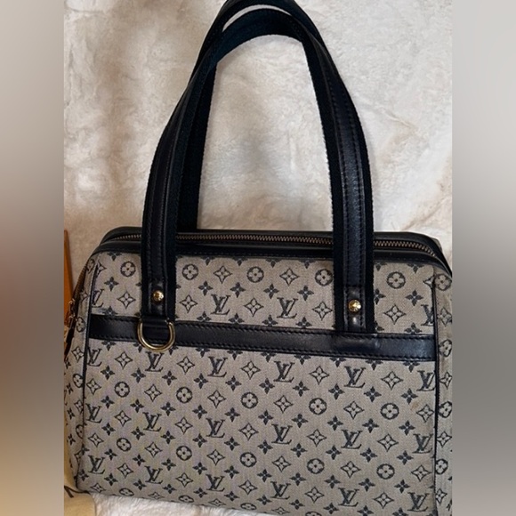 LOUIS VUITTON 💙🩶 Min Lin Jospehine blue denim tote Great 22 yr old Vintage Bag - Picture 1 of 15